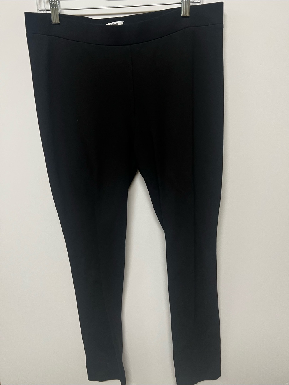 CROWN & IVY WOMEN’S STRETCH BLACK PULL-ON SIZE 1X SLACKS  RAYON/NYLON  & SPANDEX